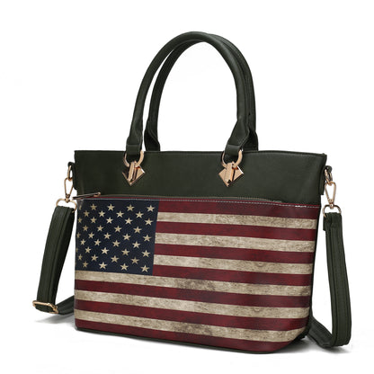 MKF Collection Lilian Vegan Leather Women FLAG Tote Bag by Mia K